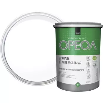 Эмаль универсальная акриловая Ореол белая матовая 1,1 кг