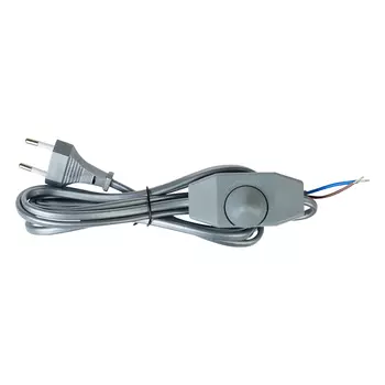 Кабель для светильника Duwi IP20 230 В 2 м с выключателем серебро (28578 6)