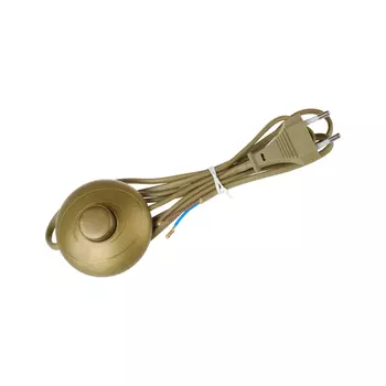 Кабель для светильника Duwi IP20 230 В 2 м с выключателем золото (28581 6)