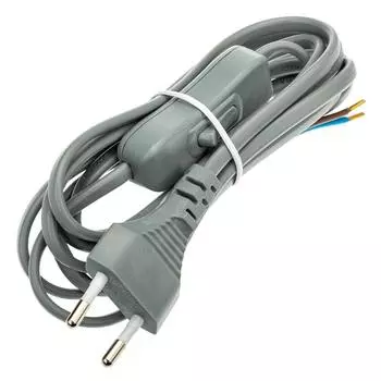 Кабель для светильника Duwi IP20 250 В 1,9 м с выключателем серебро (24517 9)