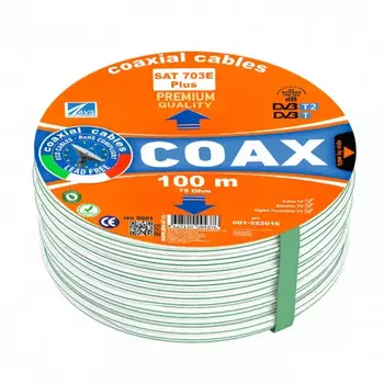 Кабель коаксиальный телевизионный SAT 703E 1х6,8 мм экранированный AVS Electronics белый (10 м)