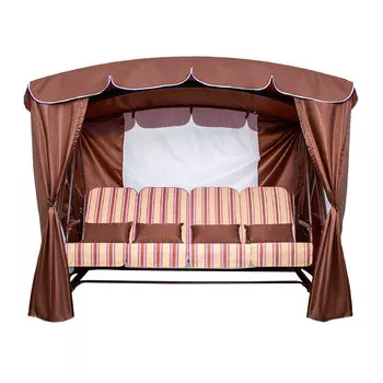 Качели садовые 4-х местные Zalger Garden Брауни шоколад 2650х1430х1950 мм (КС-2023/2)