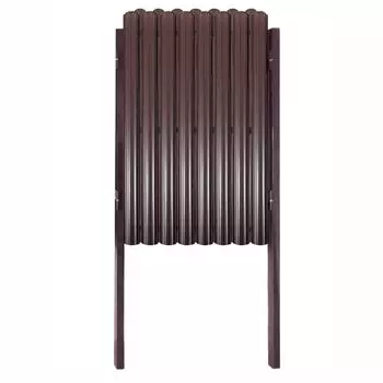 Калитка распашная с двухсторонним штакетником в два ряда 1х1,5 м коричневая RAL 8017