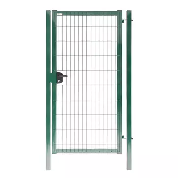 Калитка распашная с панелью 3D Medium и столбами 1х2,03 м зеленая RAL 6005