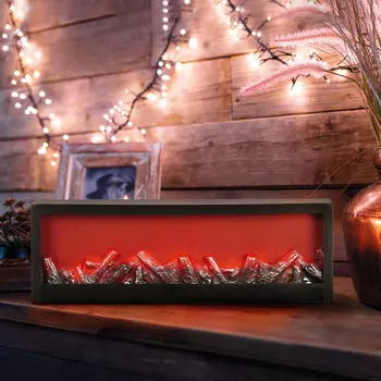 Камин светильник светодиодный Neon-Night с эффектом живого огня черный (511-001)