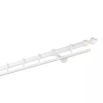 Карниз настенный деревянный двухрядный круглый 200 см d 28 мм белый