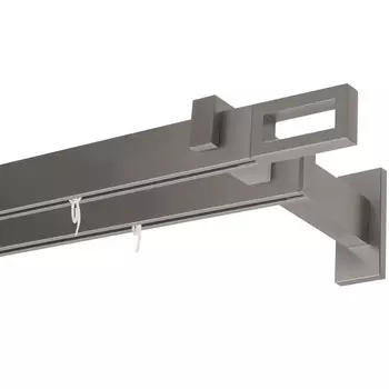 Карниз настенный металлический двухрядный профильный Хай-тек 200 см сатин (170.581)