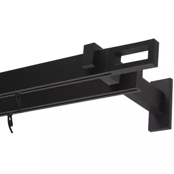 Карниз настенный металлический двухрядный профильный Хай-тек 240 см черный (170.578)