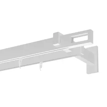 Карниз настенный металлический двухрядный профильный Хай-тек 200 см белый (6617)