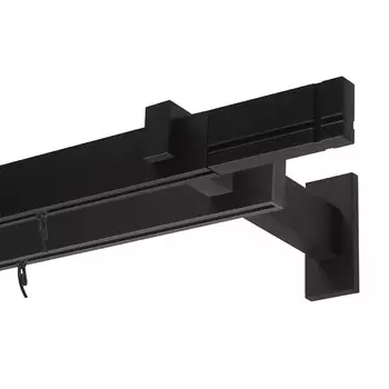 Карниз настенный металлический двухрядный профильный Хай-тек 200 см черный (198462)