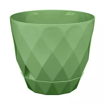 Кашпо декоративное Idi land Laurel d145 мм с поддоном 1,3 л зеленое