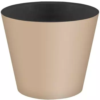 Кашпо декоративное Idi land Rosemary d330 мм с дренажной вставкой на колесиках 16 л бежевое