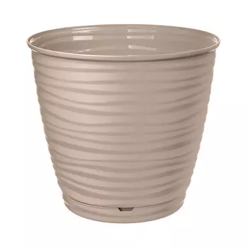 Кашпо декоративное Idi land Saffron d224 мм с поддоном 5,4 л бежевое