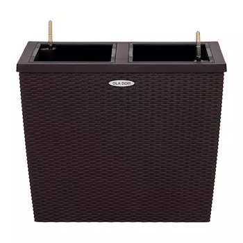 Кашпо декоративное Элластик-Пласт Rattan 655х328х560 мм с автополивом 28 л коричневое