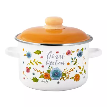 Кастрюля Appetite Floral kitchen 2 л эмалированная сталь (60070381)