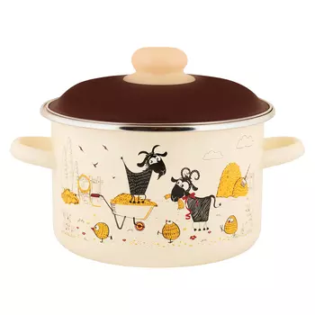 Кастрюля Appetite Подворье 3 л эмалированная сталь (550003488)