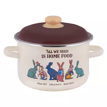 Кастрюля Appetite Зайцы 2 л эмалированная сталь (550000634)