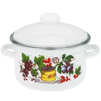 Кастрюля Магнитогорская эмаль Ягодный сезон 2 л эмалированная сталь (008883)