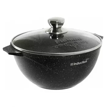 Казан Мечта Гранит Black 4,5 л литой алюминий с антипригарным покрытием с крышкой (54802И)