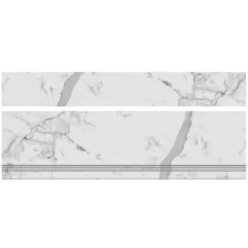 Керамогранит ступень с подступенком Estima Melody MO101 белый 1200х330х10 мм