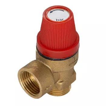 Клапан предохранительный СТМ Термо 1/2 ВР(г) х 1/2 НР(ш) 3 бар для систем отопления 120 °С KVs 0,5 (CRVP3M12)
