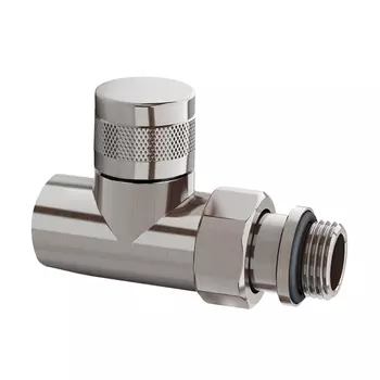 Клапан (вентиль) запорный прямой SR Rubinetterie Tondera (0672-1500NS00) 1/2 ВР(г) х 1/2 НР(ш) для радиатора никель