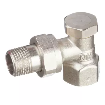 Клапан (вентиль) запорный угловой Oventrop Combi 2 (1091062) 1/2 НР(ш) х 1/2 ВР(г) для радиатора