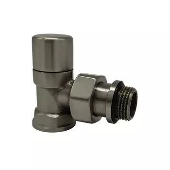 Клапан (вентиль) запорный угловой SR Rubinetterie Ovus (0453-1500NS00) 1/2 ВР(г) х 1/2 НР(ш) для радиатора никель