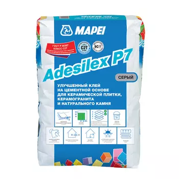 Клей для плитки/ керамогранита/ камня Mapei Adesilex P7 высокопрочный серый класс C2 T 25 кг