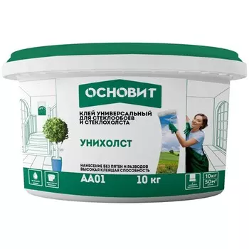 Клей для стеклообоев и стеклохолста Основит Унихолст AA01 готовый 10 кг