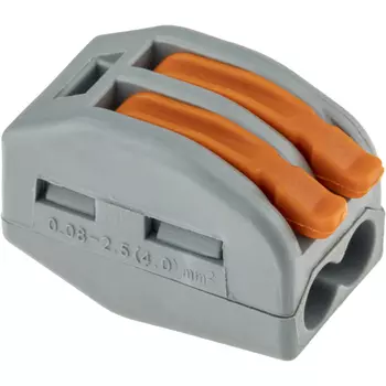 Клемма на 2 провода Duwi СМК 222-412 0,08-4 кв.мм с рычажками без пасты (20 шт.) (26621 1)