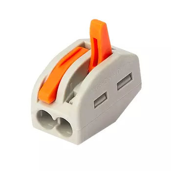 Клемма на 2 провода Electrovolt 222-412 0,08-(2,5)4 кв.мм с рычажками без пасты (50 шт.) (УТ-017845/604323)