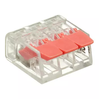 Клемма на 3 провода Stekker 0,14-4 кв.мм с рычажками без пасты (50 шт.) (49824)