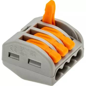 Клемма на 4 провода Duwi СМК 222-414 0,08-4 кв.мм с рычажками без пасты (5 шт.) (26678 9)