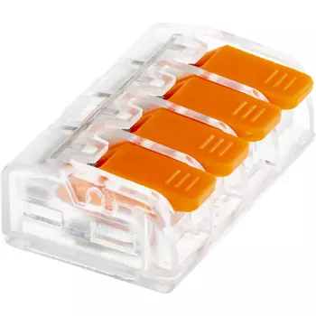 Клемма на 4 провода Dwi СМК 223-414 4 кв.мм с рычажками без пасты (5 шт.)