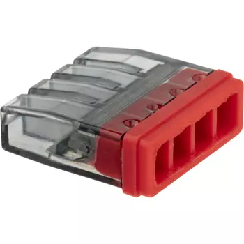 Клемма на 4 провода Duwi СМК 772-244 0,5-2,5 кв.мм самозажимная с пастой (5 шт.) (26730 0)