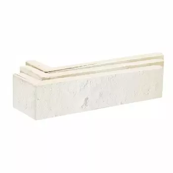 Клинкерная плитка для фасада угловая Terramatic Forta White Riegel AC (8 шт.= 0,08 кв.м) слоновая кость 185х60х40х14 мм