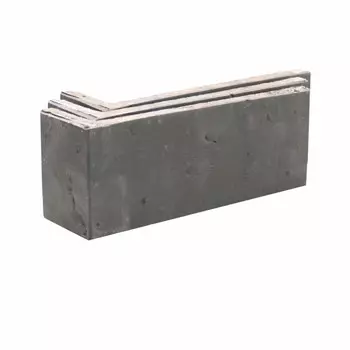 Клинкерная плитка для фасада угловая Terramatic Moon Black ABDK (8 шт.= 0,14 кв.м) черный металлик 185х60х71х14 мм