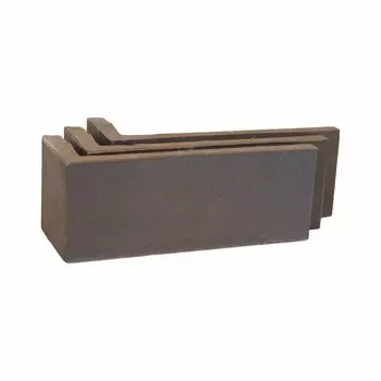 Клинкерная плитка для фасада угловая Terramatic Plato Brown AA (8 шт.= 0,14 кв.м) коричневая 185х60х71х14 мм