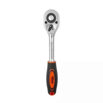 Ключ-трещотка AV Steel 1/2х255 мм 45 зубцов с двухкомпонентной рукояткой