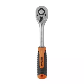 Ключ-трещотка AV Steel 1/2х255 мм 72 зубца с двухкомпонентной рукояткой