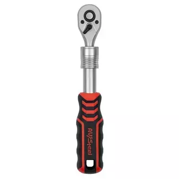 Ключ-трещотка телескопический AV Steel 1/4х190-255 мм 72 зубца с двухкомпонентной рукояткой