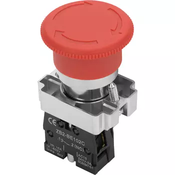 Кнопка грибок Dwi BS542 250 В IP40 с фиксацией поворотная красная (26864 2)