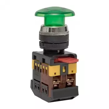 Кнопка грибок EKF PROxima AELA-22 230 В 1NO+1NC IP40 без фиксации с подсветкой зеленая (pbn-aela-1g-220)