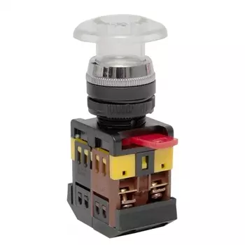 Кнопка грибок EKF PROxima AELA-22 230 В 1NO+1NC IP40 без фиксации с подсветкой белая (pbn-aela-1w-220)