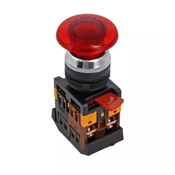 Кнопка грибок EKF PROxima AELA-22 400 В 1NO+1NC IP40 без фиксации с подсветкой красная (10 шт.) (pbn-aela-1r-380)