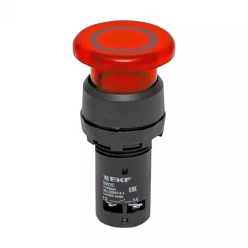 Кнопка грибок EKF PROxima SW2C-MD 230 В 1NC IP54 без фиксации с подсветкой зеленая (10 шт.) (sw2c-md-rr-24)