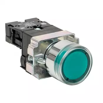 Кнопка плоская EKF PROxima ВА31 230 В IP40 без фиксации с подсветкой зеленая (xb2-bw31-230)
