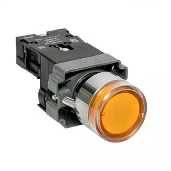 Кнопка плоская EKF PROxima ВА51 230 В IP65 без фиксации с подсветкой желтая (xb2-bw51-230-65)