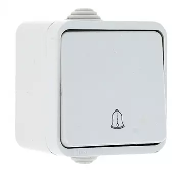 Кнопка звонка EKF Прага EKZ10-026-10-44 открытая установка белая IP44